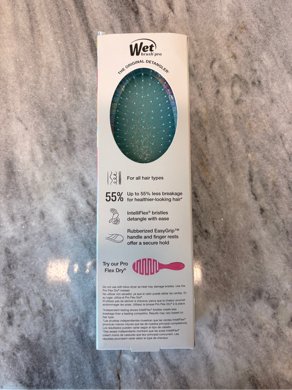 Wet Brush Pro Limited Edition Turquoise Wave Detangler Brush - Picture 4 of 6